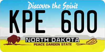 ND license plate KPE600