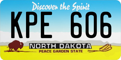 ND license plate KPE606