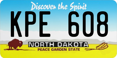 ND license plate KPE608