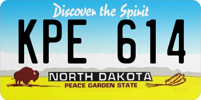ND license plate KPE614