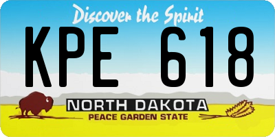 ND license plate KPE618