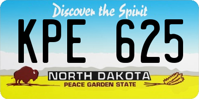ND license plate KPE625