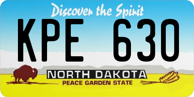 ND license plate KPE630