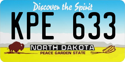 ND license plate KPE633