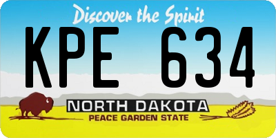 ND license plate KPE634