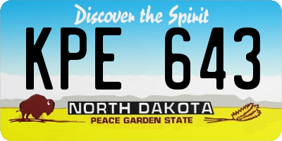 ND license plate KPE643
