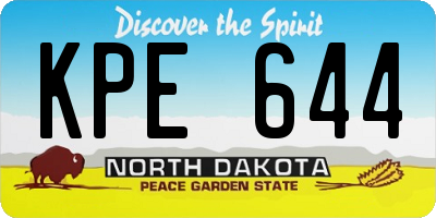 ND license plate KPE644
