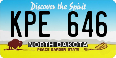 ND license plate KPE646