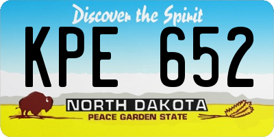 ND license plate KPE652