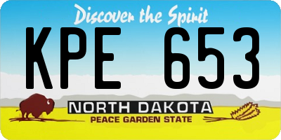 ND license plate KPE653