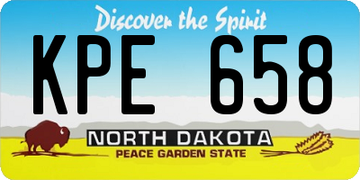 ND license plate KPE658
