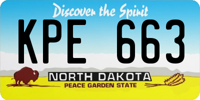 ND license plate KPE663