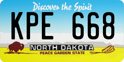 ND license plate KPE668