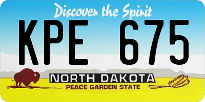ND license plate KPE675
