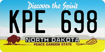ND license plate KPE698