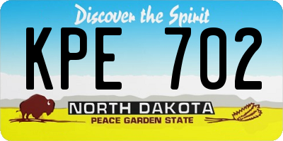 ND license plate KPE702