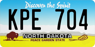 ND license plate KPE704