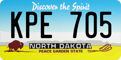 ND license plate KPE705