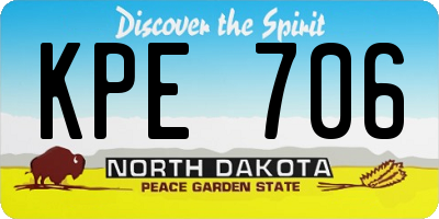 ND license plate KPE706