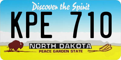 ND license plate KPE710