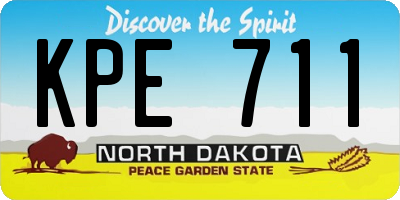 ND license plate KPE711