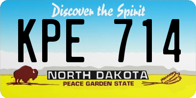 ND license plate KPE714
