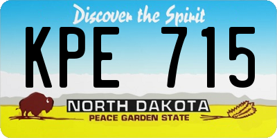 ND license plate KPE715