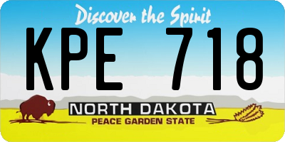 ND license plate KPE718