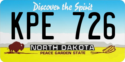 ND license plate KPE726