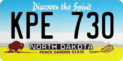 ND license plate KPE730