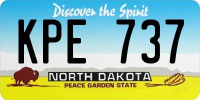 ND license plate KPE737