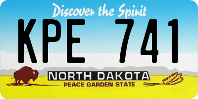 ND license plate KPE741
