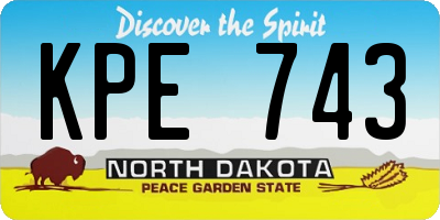 ND license plate KPE743