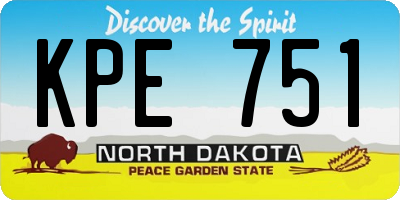 ND license plate KPE751