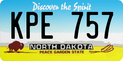 ND license plate KPE757