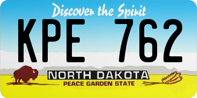 ND license plate KPE762