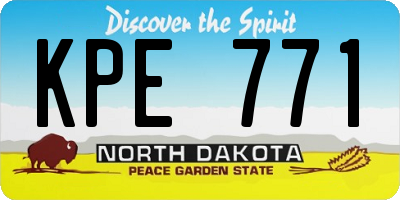 ND license plate KPE771