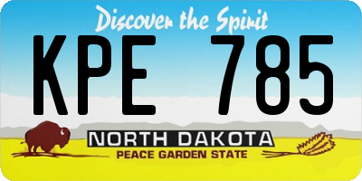 ND license plate KPE785