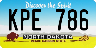 ND license plate KPE786
