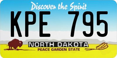 ND license plate KPE795