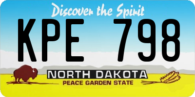 ND license plate KPE798