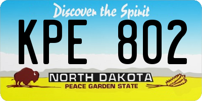 ND license plate KPE802