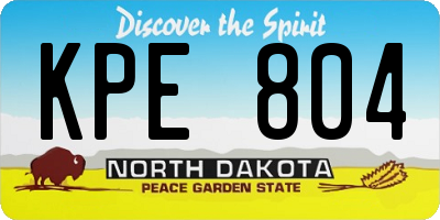 ND license plate KPE804