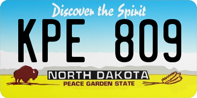 ND license plate KPE809