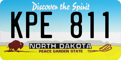 ND license plate KPE811