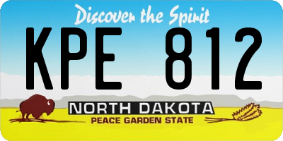 ND license plate KPE812