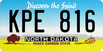 ND license plate KPE816