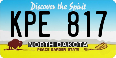 ND license plate KPE817