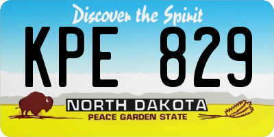 ND license plate KPE829