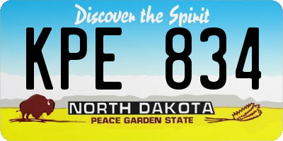 ND license plate KPE834